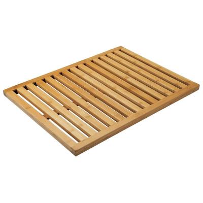 China Eco-friendly 100% Natural Bamboo Wooden Bathroom Mat For Shower Stalls Bathtubs Bath Mats for sale