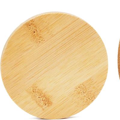 China Sustainable Bamboo Coasters Round Bamboo Coasters Set (12 Packs) for sale