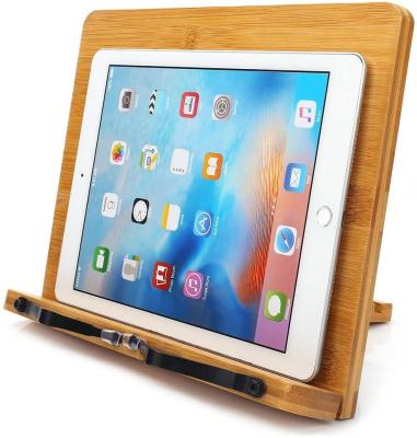 China (Other) Bamboo Portable Solid Lightweight Book-Book-Stand-Stand-Adjustable Clip-on Reading Desk-Cookbook Paper Tray and Book Holder Page for sale