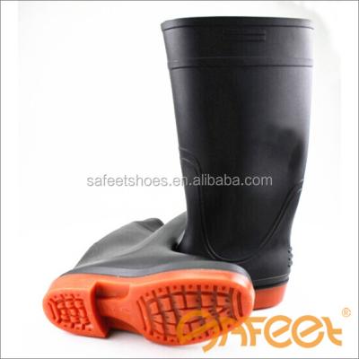 China Steel Toe Guangzhou USA factory PVC material rubber rain boot and pink steel long toe safety shoes manufacturer SA-9912 for sale