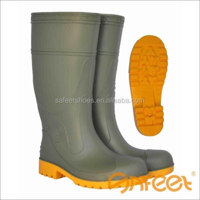 China Steel toe cap made in China factory good quality and cheap price SA-9302 rubber waterproof steel toe PVC cheap rain boots for sale