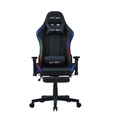 China (Size)Adjustable High Quality PU Leather Gaming Chair With Lights And Speakers With Foot Rest for sale