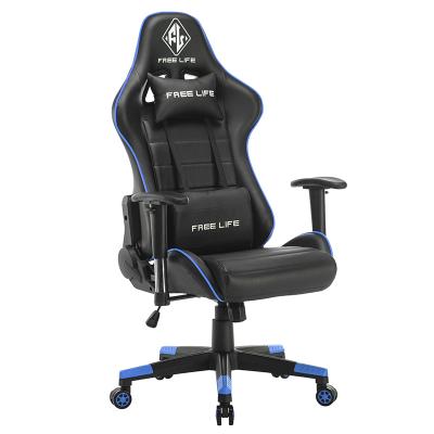 China (Size) High Quality Black Adjustable Gaming Chair With Footrest And Massage Computer Chair for sale