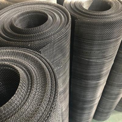 China Plain Weave 200 Micron 80 Mesh Black Yarn Fabric Extruder Screen 1m x 30m Carbon Steel Mesh Screen for sale