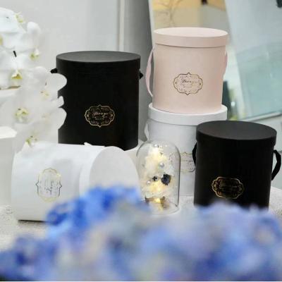 China Recycled Materials TC Custom Logo Wholesale Paper Packaging Cylinder Gift Boxes Mom Mothers Valentines Day Rose Flowers Bouquets 3 Round Flower Box for sale