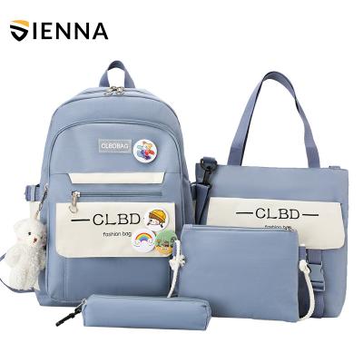 China Waterproof Function School Bag Waterproof Backpack For Gir And Boys 4 Pcs Backpack Set With Gift for sale