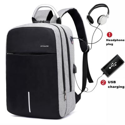 China With factory price nylon custom logo usb laptop mochilas school bag waterproof usb charging anti theft backpack for sale