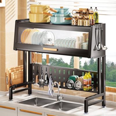 China 2 Tier Adjustable Workable Over Sink Dish Drying Rack Kitchen Organization Storage Racks And Rack Dish Drainer Racks For Counter for sale