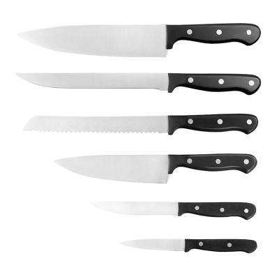 China Viable Wholesale Multifunctional Rivet Handle Cutlery Knife Set Stainless Steel Kitchen Knife Set 6pcs for sale