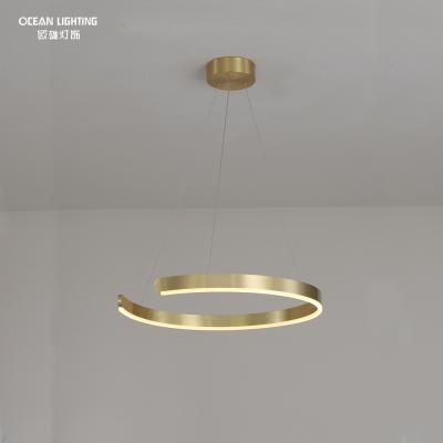 China Modern Hotel Decor Modern Lamp Ocean Lighting Cooper Gold Rings Customization Pendant Lamp for sale