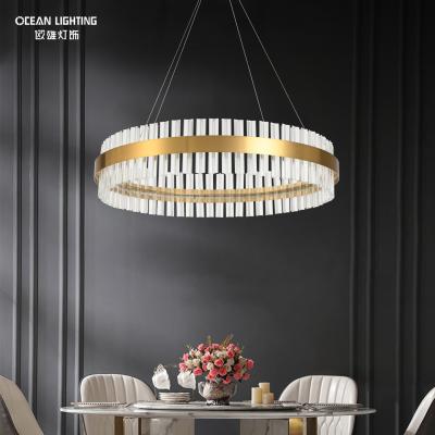 China New Design Modern Chinese Ocean Lighting Golden Tan Customization Rings Size Luxury Hotel Project Crystal Chandelier for sale