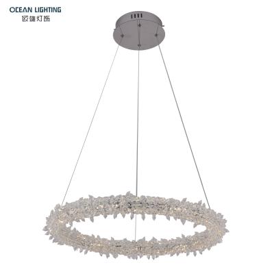 China Modern Simple Rings Design Round Crystal Chandeliers Ceiling Pendant Light Home Decoration Pendant Lamp for sale