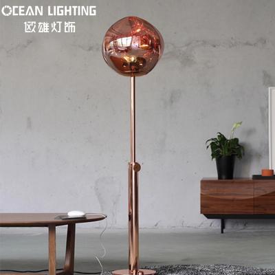 China Simple Indoor Modern Nordic Silver Color Glass Floor Lamp Corner Design Floor Stand Creative Floor Stand Lighting for sale