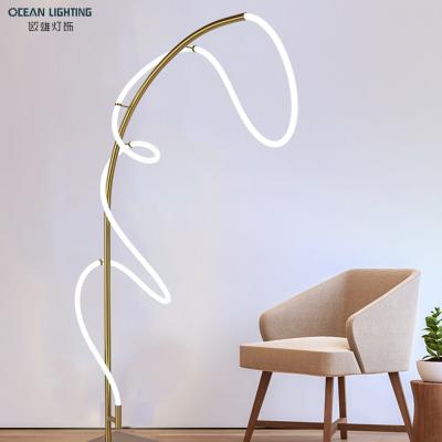 China Modern Ocean Silicone Gold Customized Hotel Living Room Smart Lighting Floor Lamp for sale