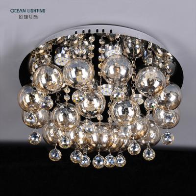 China Living Room Outdoor Mounted Nordic Decorative Glass Bulbs Hanging Lights Ceiling Fixtures LED Crystal Ceiling Lamp for sale