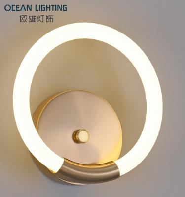 China Modern LED Light For Home Round Gold Brass Gold Hotel Wall Mounted Lights for sale