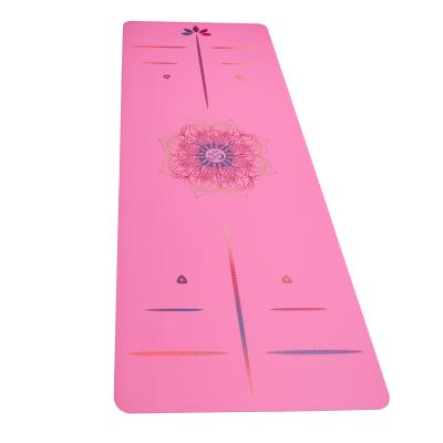 China yoga exercises china manufacturer oem customized print color pattern position text line PU natural rubber yoga mat for sale