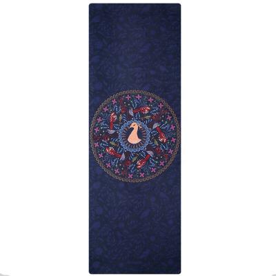 China Anti-Slip Custom Printed Anti-Slip Suede Material Rubber Yoga Mat Customized Printing Yoga Mat Fitness Suede Mat for sale