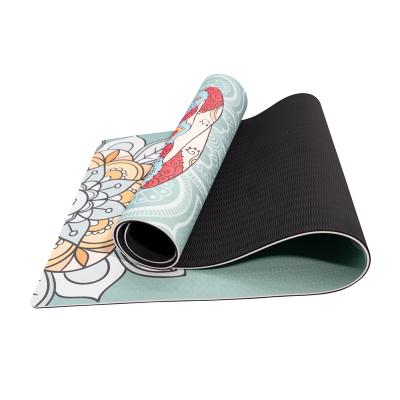 China OEM cheap wholesale custom logo non-slip fitness double layer tape printing yoga mat for sale