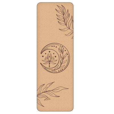 China Yoga Fitness trainning Non-slip Line Cork Yoga Mat Eco-friendly Natural Mat Fitness Mats Custom Strip Cork Yoga Position for sale