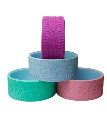 China New fashion design non-slip LOGO customize available silicone yoga wheel for sale