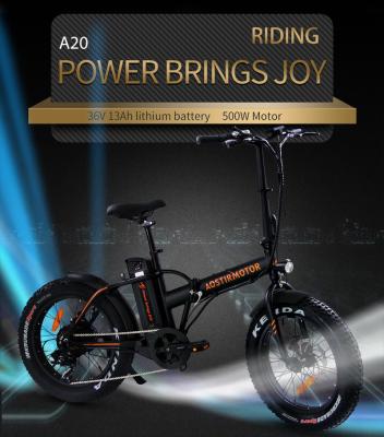 China Aluminum Alloy Drop Shipping AOSTIRMOTOR Folding Electric Bike 20 Inch 36V 13Ah 500W Motor Bicycle USA Electric Warehouse Mountain for sale