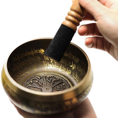 China Ancient Design Tibetan Singing Bowl Set from Nepal Promotes Peace, Chakra Healing, and Mindfulness for sale