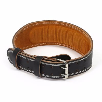 China Cowleather Weightlifting Genuine Leather Belt For Men Weight Belt Lumbar Back Support for sale