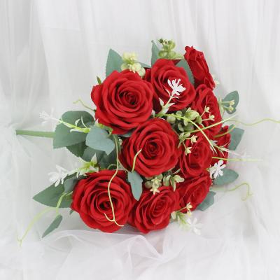 China Artificial Bridal Bouquet Roses Wedding Flowers Bridal Bouquet for sale