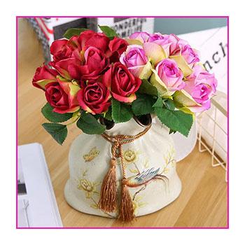 China Environmental Artificial Rose Bouquet Flower For Indoor Decoration Real Touch Rose Flower for sale