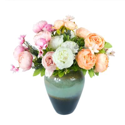 China Wholesale Colorful Artificial Flower Home Beautiful Peony Decorative Flower Wedding for sale