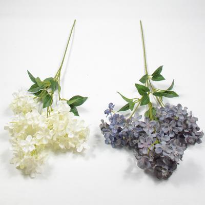 China Lusia Artificial Flower Modern Single Stem Three Forks Hydrangea for sale