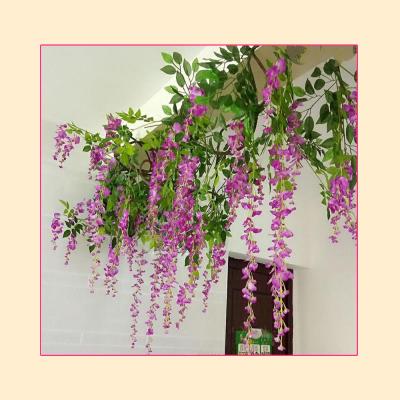 China Bulk Real Touch Artificial Flower Silk Wisteria Flower Artificial Flower For Decoration Wall Flowers for sale