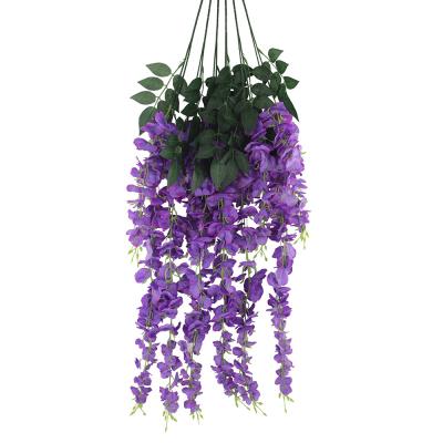 China Bulk Real Touch Artificial Flower Silk Wisteria Flower Artificial Flower For Decoration Wall Flowers for sale