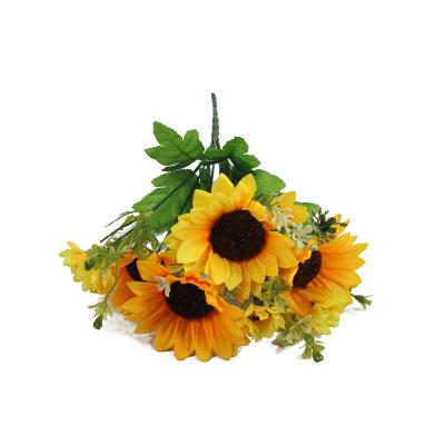 China Real Touch Artificial Sunflower Silk Flores Artificiales For Wedding Hall Decorations for sale