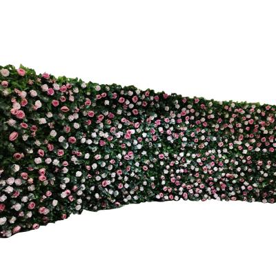 China Wedding decoration LUSIA customized rose flower wall, artificial flower wall backdrop for wedding decoration for sale