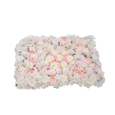 China High Quality Natural Touch Silk Rose Wedding Decoration Artificial Flower Wall Backdrop for sale