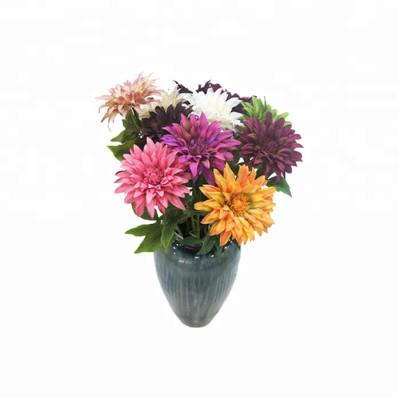 China Environmental Friendly Wholesale Artificial Flower Dahlia Flowers For Decoration Stand for sale