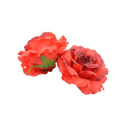 China Wedding Head Flower Best Fashion Welcome Artificial Flower Silk Rose Heads Wedding Decoration for sale