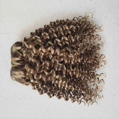 China Wholesale Full Head Double Curly Real Indian Hair Curly Curly Indian Hair Clip Ins Curly Hair Extensions 1B 613 for sale