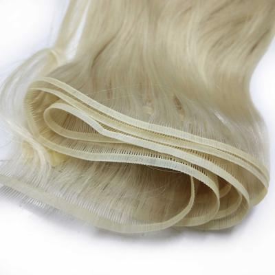 China Factory Wholesale Silky Straight Wave Customized High Quality Double Drawn Flat Weft Remy Human Hair Extension for sale