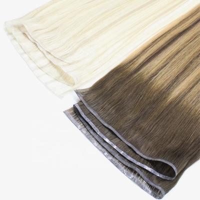 China Best Quality Natural Wave Hair Weave Silky Straight Remy Hair Double Drawn Flat Weft Extension for sale