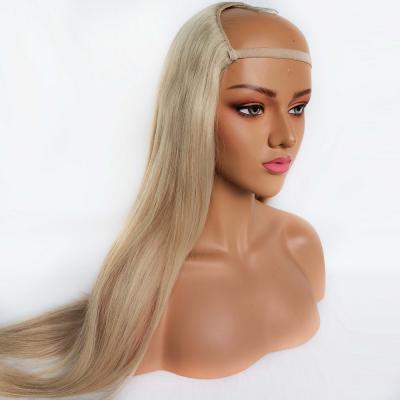 China Chinese Top Quality Silky Straight Pelo Humano Virgin Double Wave Machine Drawn Human Hair U-Part Wigs for sale