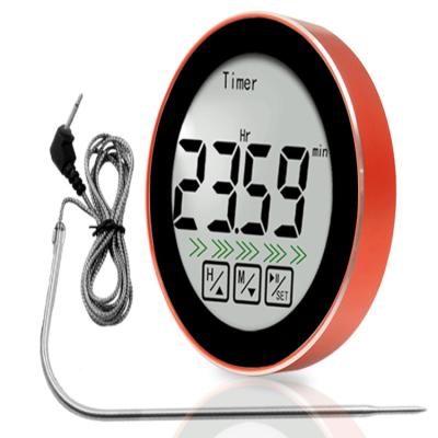 China LCD Display New CH-110 Round Food Thermometer Measures Room Temperature And Alarm Barbecue Meat Thermometer for sale