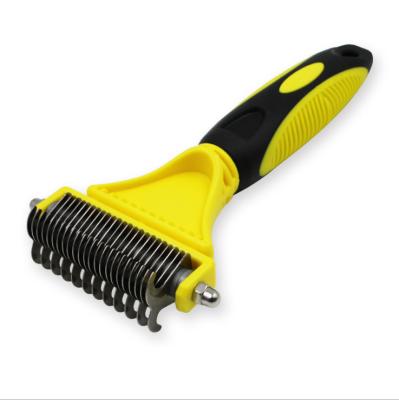 China Viable Double Sided Rake Comb Cat And Dog General Massage Brush Pet Depilatory Supplies for sale