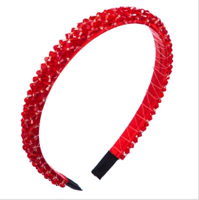 China LCD Temperature Display Korean Fishing Line Snapshot Handmade Super Fine Set Hair Band Crystal Cloth Edge Headband for sale