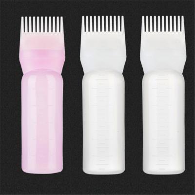 China Dye Bottles With Hair Comb Salon Dry Cleaning Wash Bottle 120ml Hairdressing Refillable Hair Dye Bottles With Hair Comb for sale