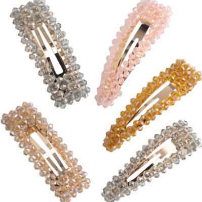 China Hair Clip 2019 New Style Pearl Clips Roll Clip With Crystal Stone For Hair Rack for sale