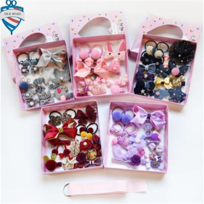 China New Korean Metal Children's Jewelry Set Korean Lovely Girls Jewelry Gift Box Duck Hairpin Ribbon Mouth Rubber Clip for sale