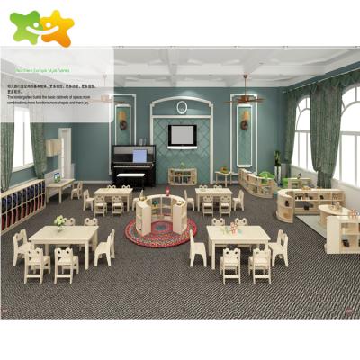 China Nordic Style Series Plastic Kindergarten Classroom Kids Nursery School Furniture Wooden Designs for sale